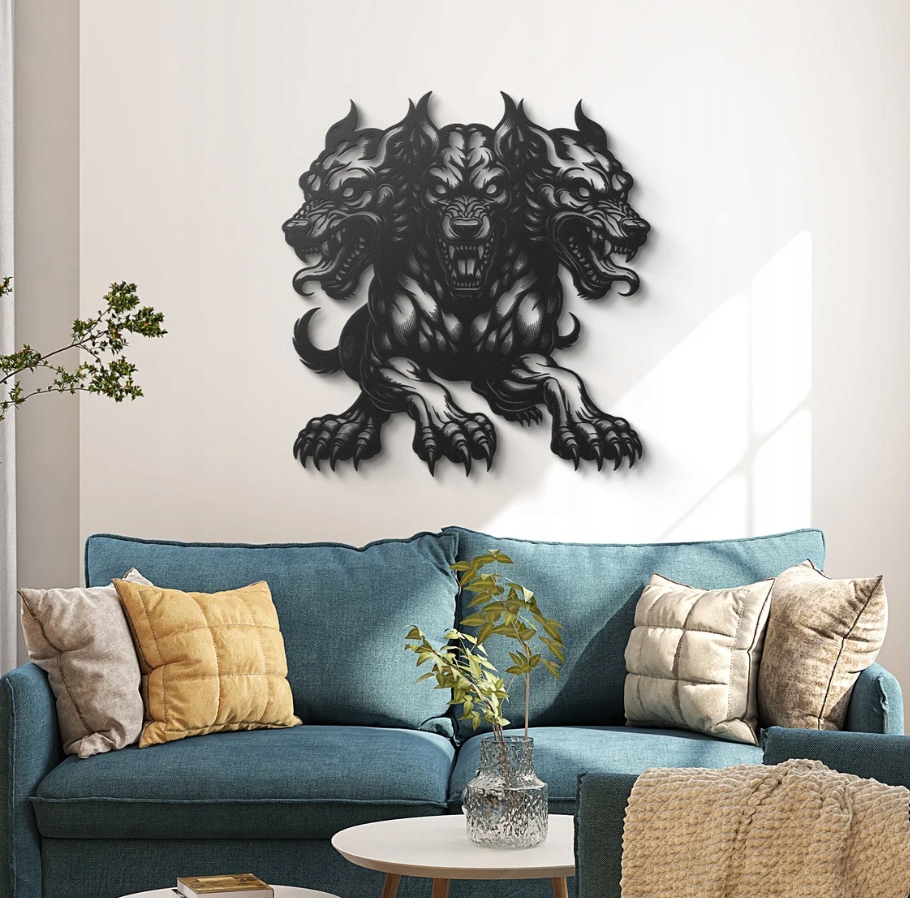 DEKORACJA ścienna Obraz wzór TRÓJGŁOWY PIES - obrazek 2