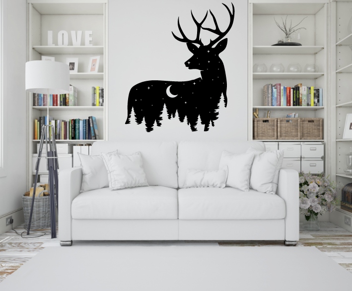 JELEŃ DEKORACJA PANEL ŚCIENNY NAKLEJKA OBRAZ - obrazek 2
