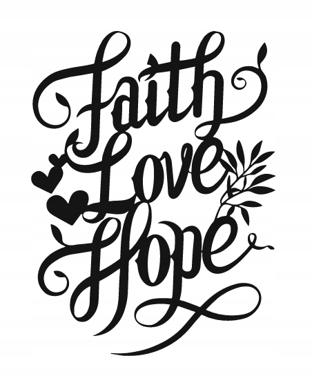 DEKORACJA ścienna Obraz wzór WIARA MIŁOŚĆ NADZIEJA