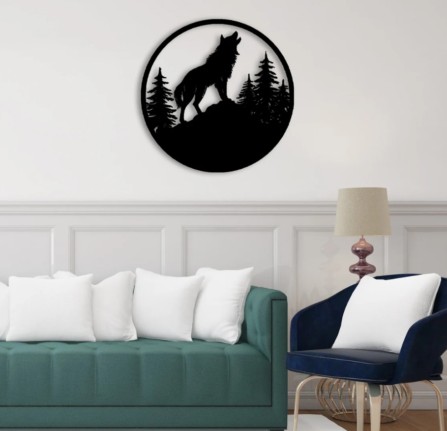 DEKORACJA ścienna Obraz wzór wilk w lesie logo - obrazek 3
