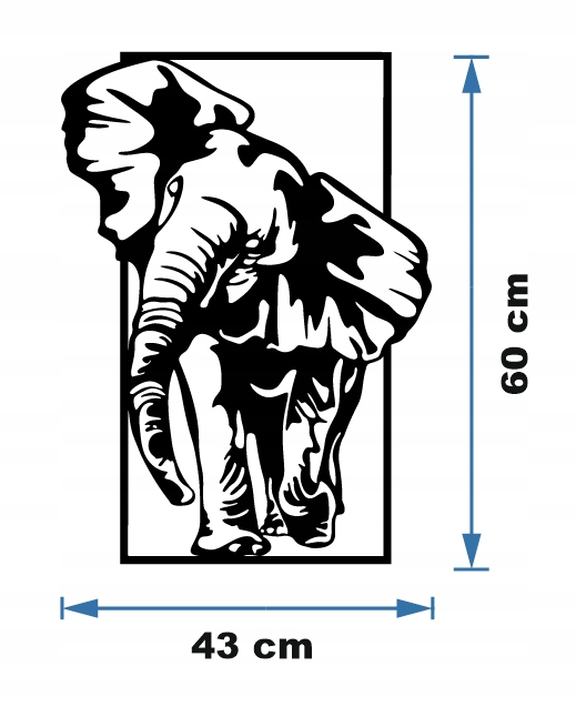 SŁOŃ DEKORACJA PANEL ŚCIENNY NAKLEJKA OBRAZ - obrazek 4