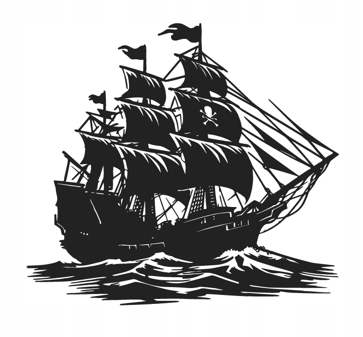 DEKORACJA ścienna Obraz wzór STATEK PIRACKI