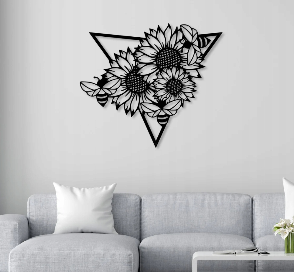 DEKORACJA ścienna Obraz wzór słoneczniki i pszczoły - obrazek 2