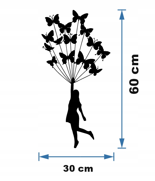DZIEWCZYNKA Z MOTYLAMI DEKORACJA PANEL ŚCIENNY NAKLEJKA OBRAZ - obrazek 4